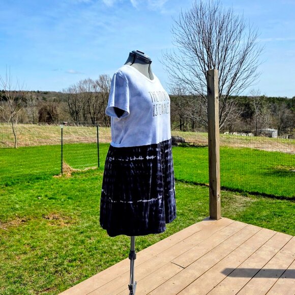 Upcycled The Future is Female Tee Dress M L - Picture 8 of 10